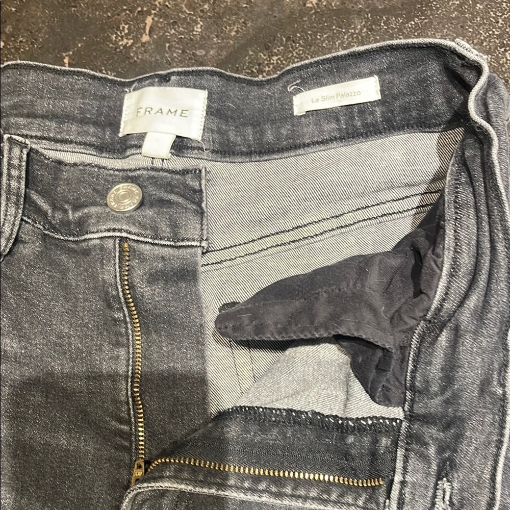 Frame Denim Gray Flare Wide Leg Jeans